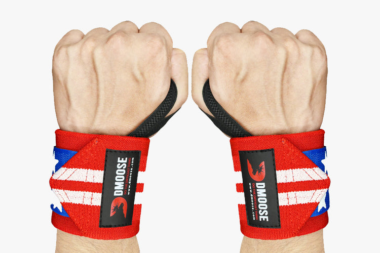 American flag wrist wraps for weightlifting