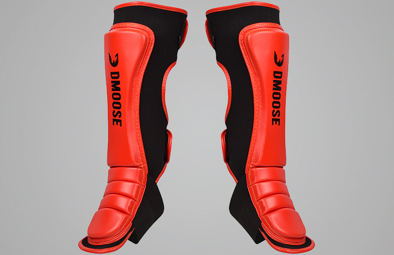 DMoose crack resistant shin guard pads front view used for multiple combat sports