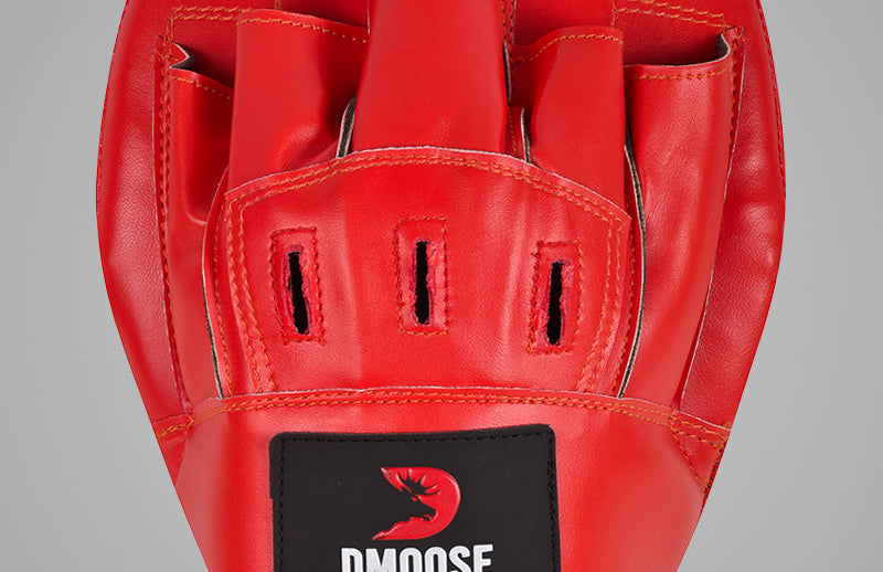 A closer look at upper side of DMoose punching mitts