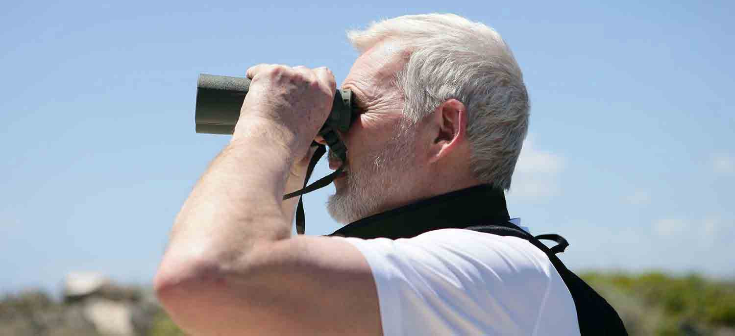 Man using binoculars 