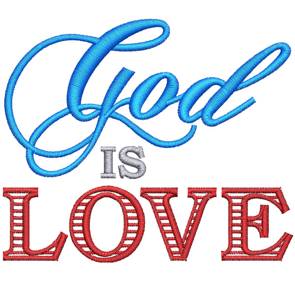 God is Love Embroidery Design – Embroidstock