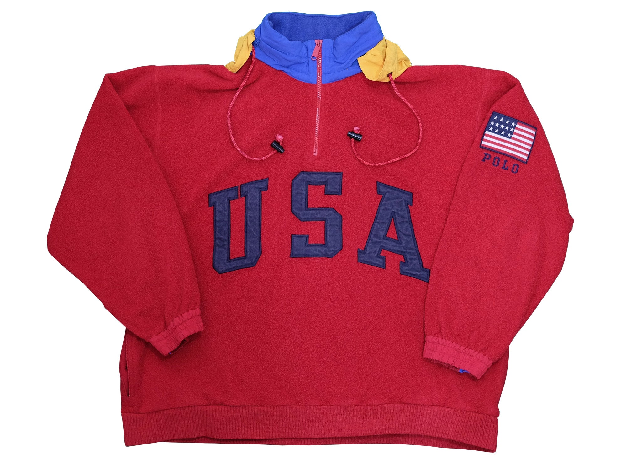 polo ralph lauren usa fleece hoodie