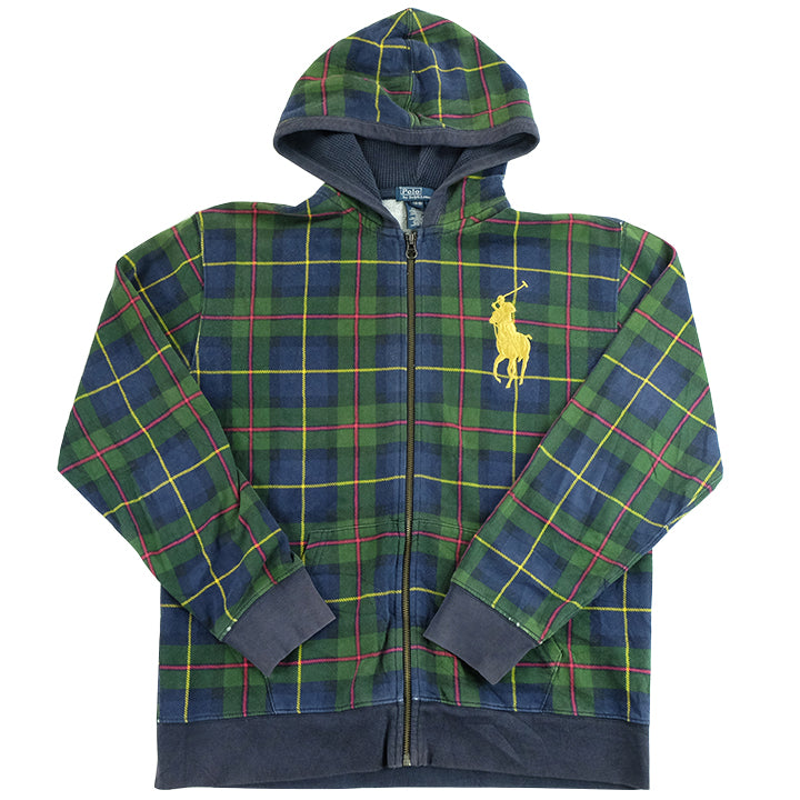 plaid zip up hoodie