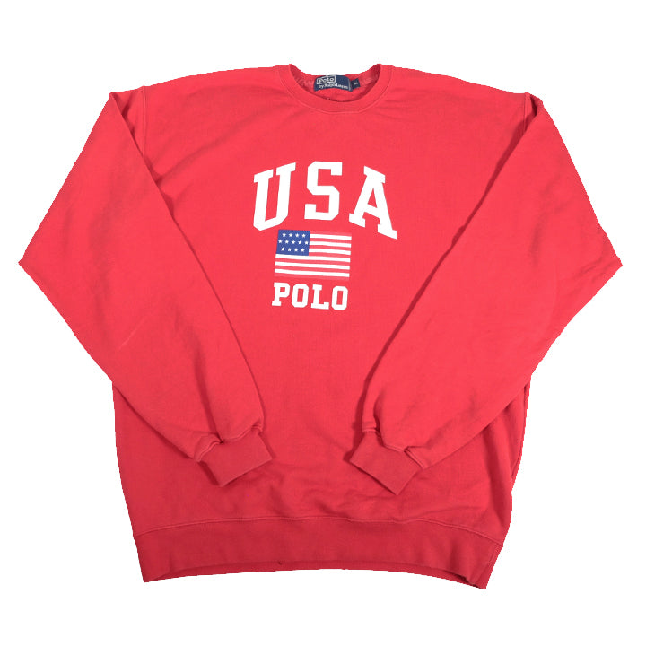 Vintage Polo Ralph Lauren USA Spell Out Crewneck - XL – Steep Store