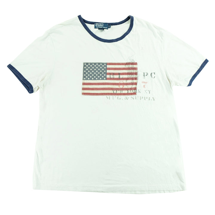 90s Polo Ralph Lauren Big Flag T-Shirt - L – Steep Store