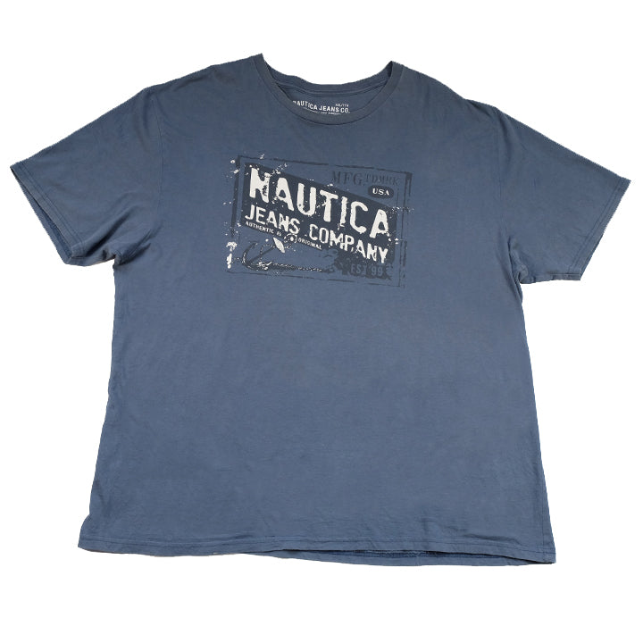 Nautica Jeans Co. Logo T-Shirt XL 2 Side - Depop