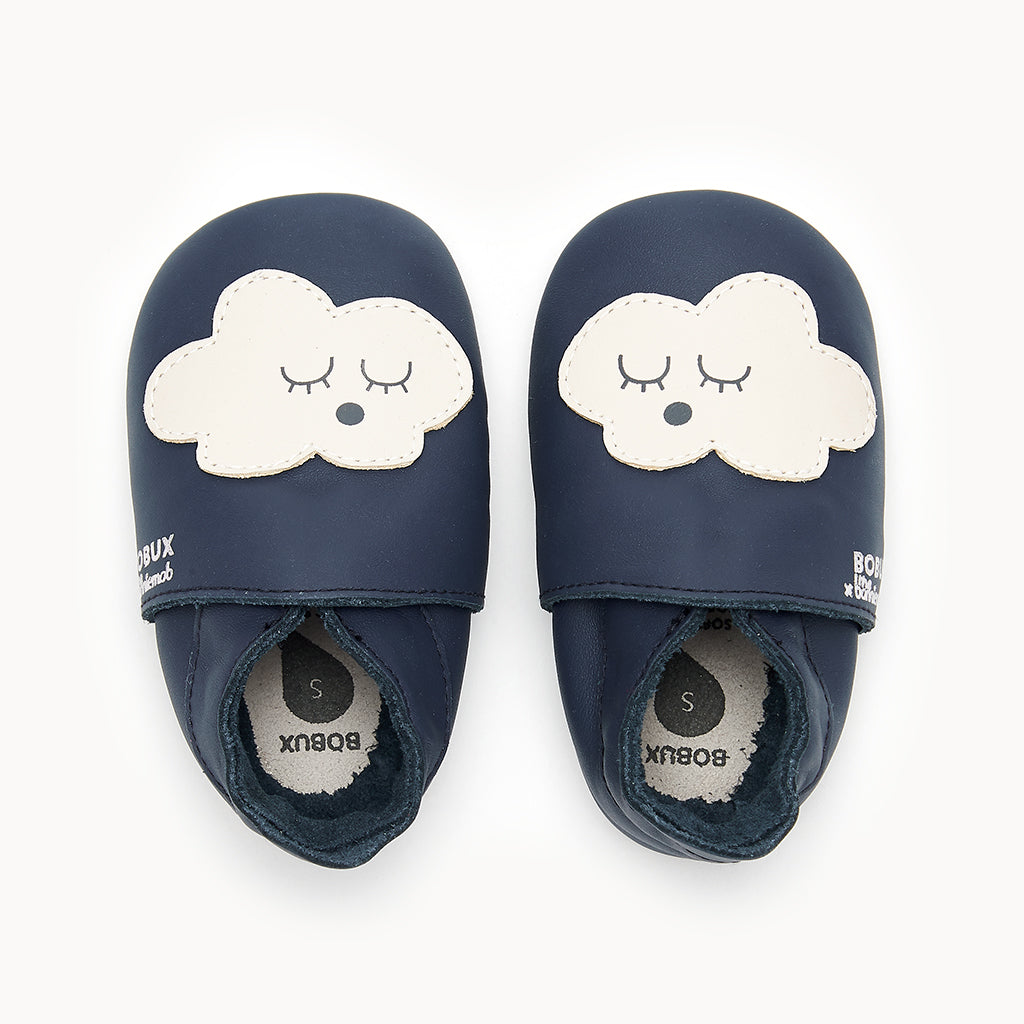 Cloud Print Baby Soft Sole Shoe | Navy 