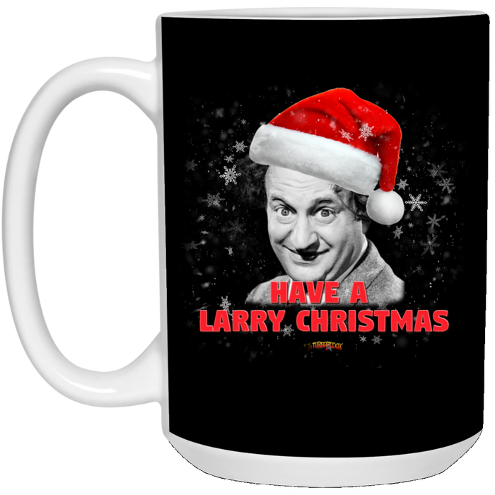 Three Stooges Have A Larry Christmas 15 oz. Large White Mug