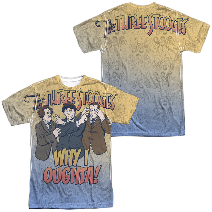 Three Stooges Why I Oughta (Front/Back Print) T-Shirt