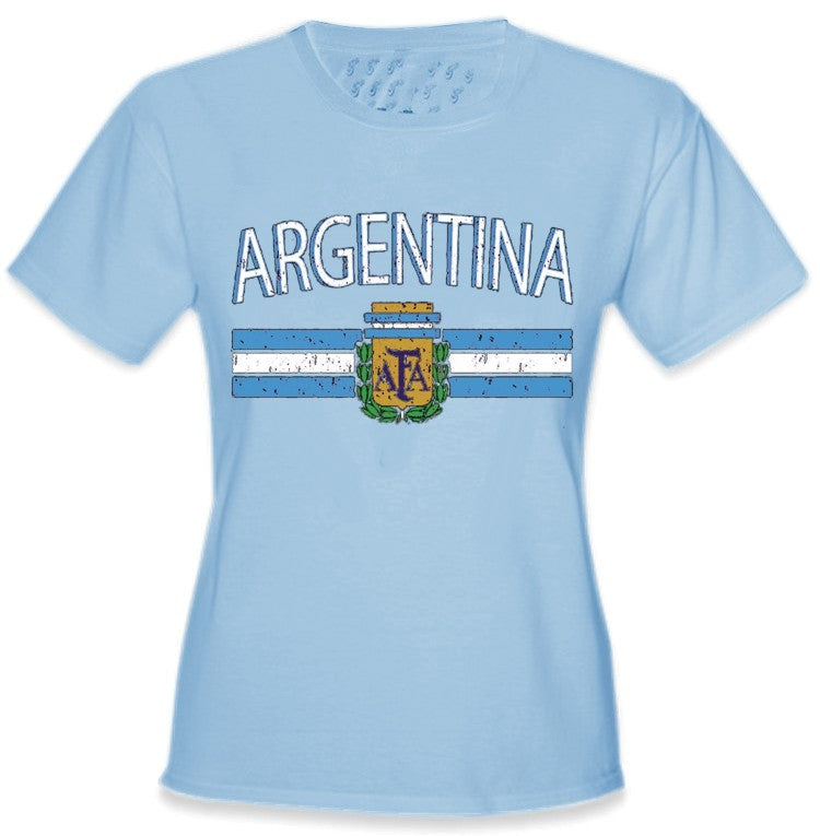 Argentina Vintage Flag International Girls T Shirt Bewild