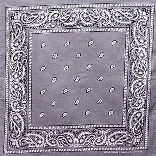 Bandanas - Charcoal Grey Paisley Bandana – Bewild