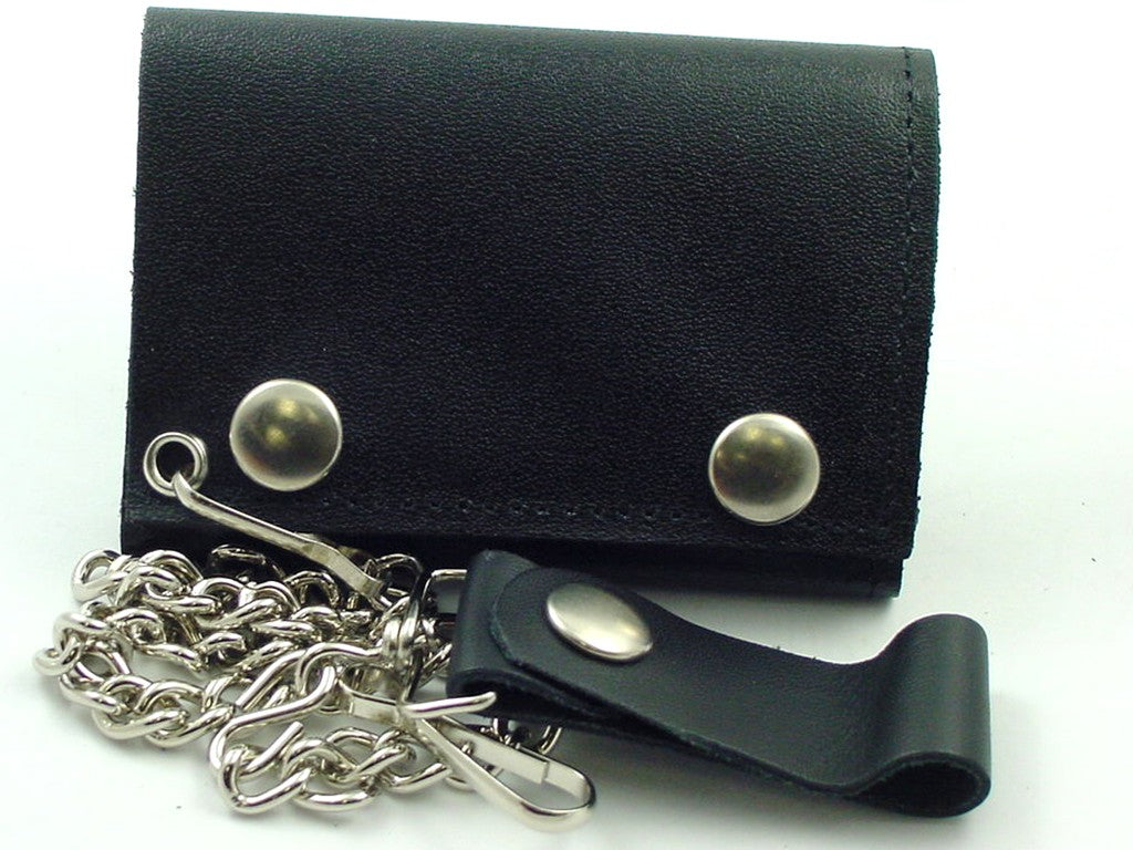 plain black leather wallet