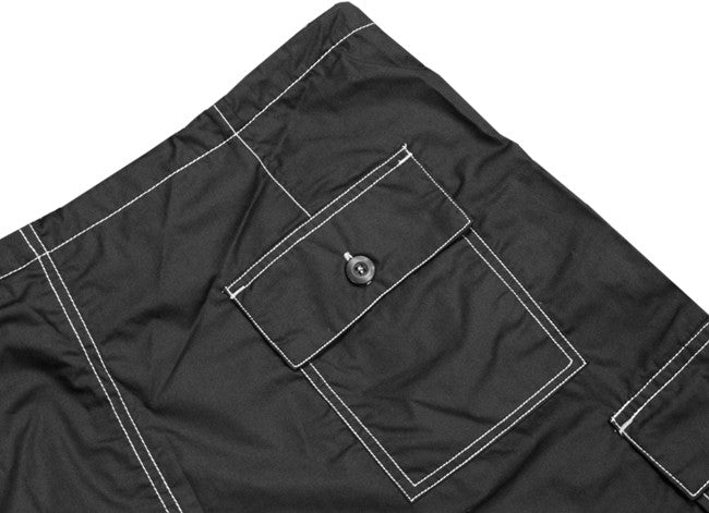 Ghast Contrast Stitch Cargo Shorts (5XS) (Black/White) – Bewild