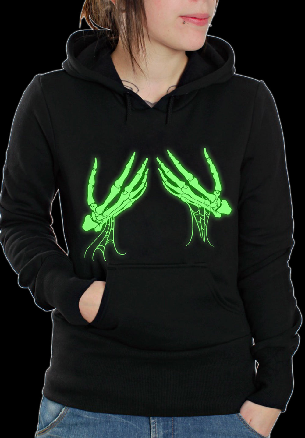 skeleton hands hoodie