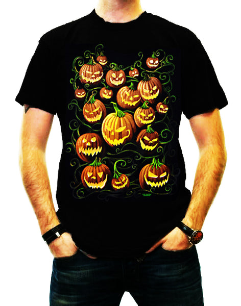 Download Halloween Shirts - Pumpkin Pile Men's T-Shirt (Black) - Bewild