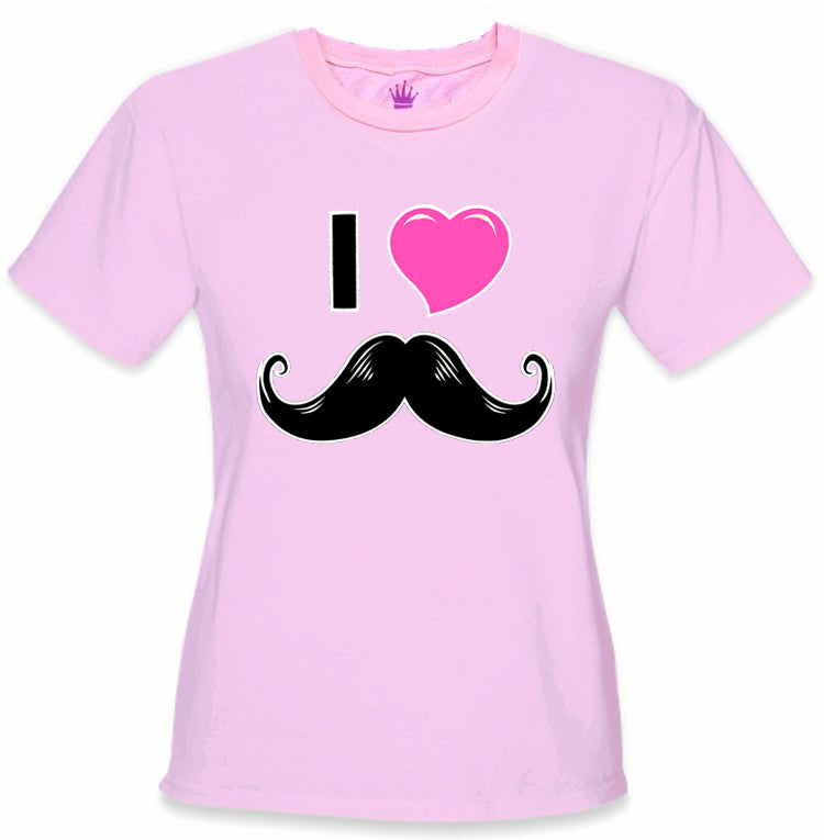 I Love Mustache Girl S T Shirt Bewild