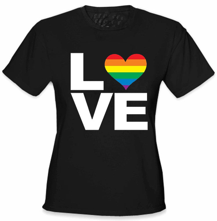 Love Girl\u0027s T-Shirt Rainbow Heart