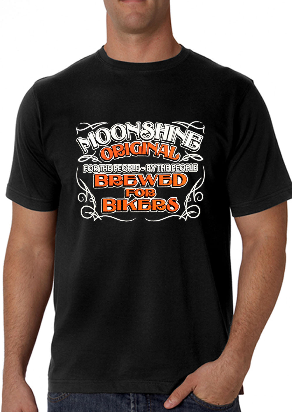 Moonshine Brewed For Bikers Men's T-Shirt – Bewild