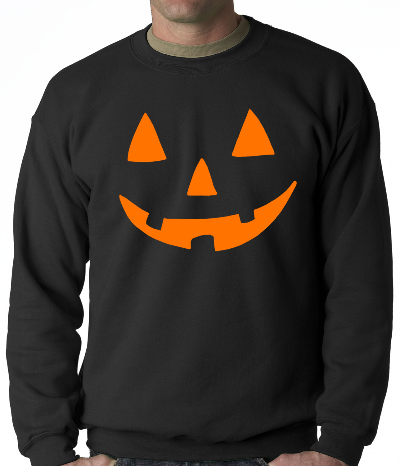 Halloween Sweatshirt - Orange Jack O' Lantern Adult Crewneck – Bewild