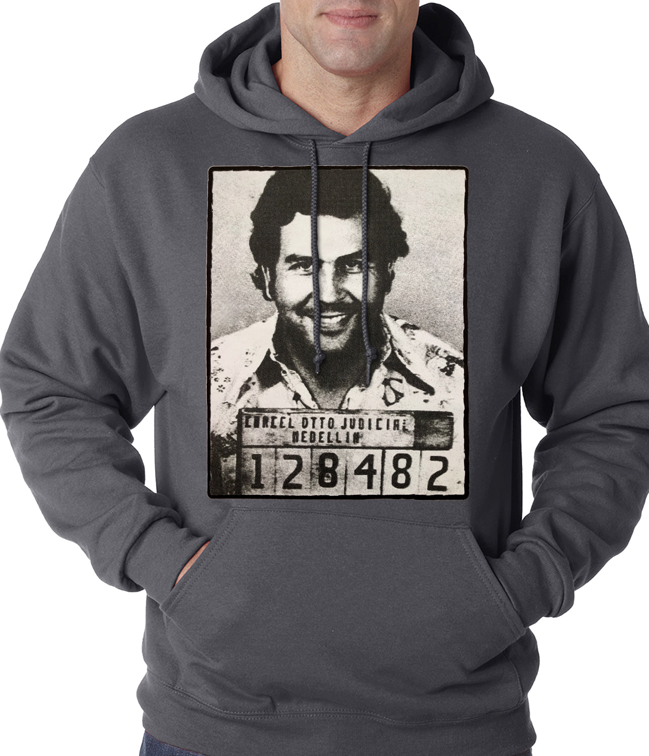 Pablo Escobar Smiling Mug Shot Adult Hoodie – Bewild