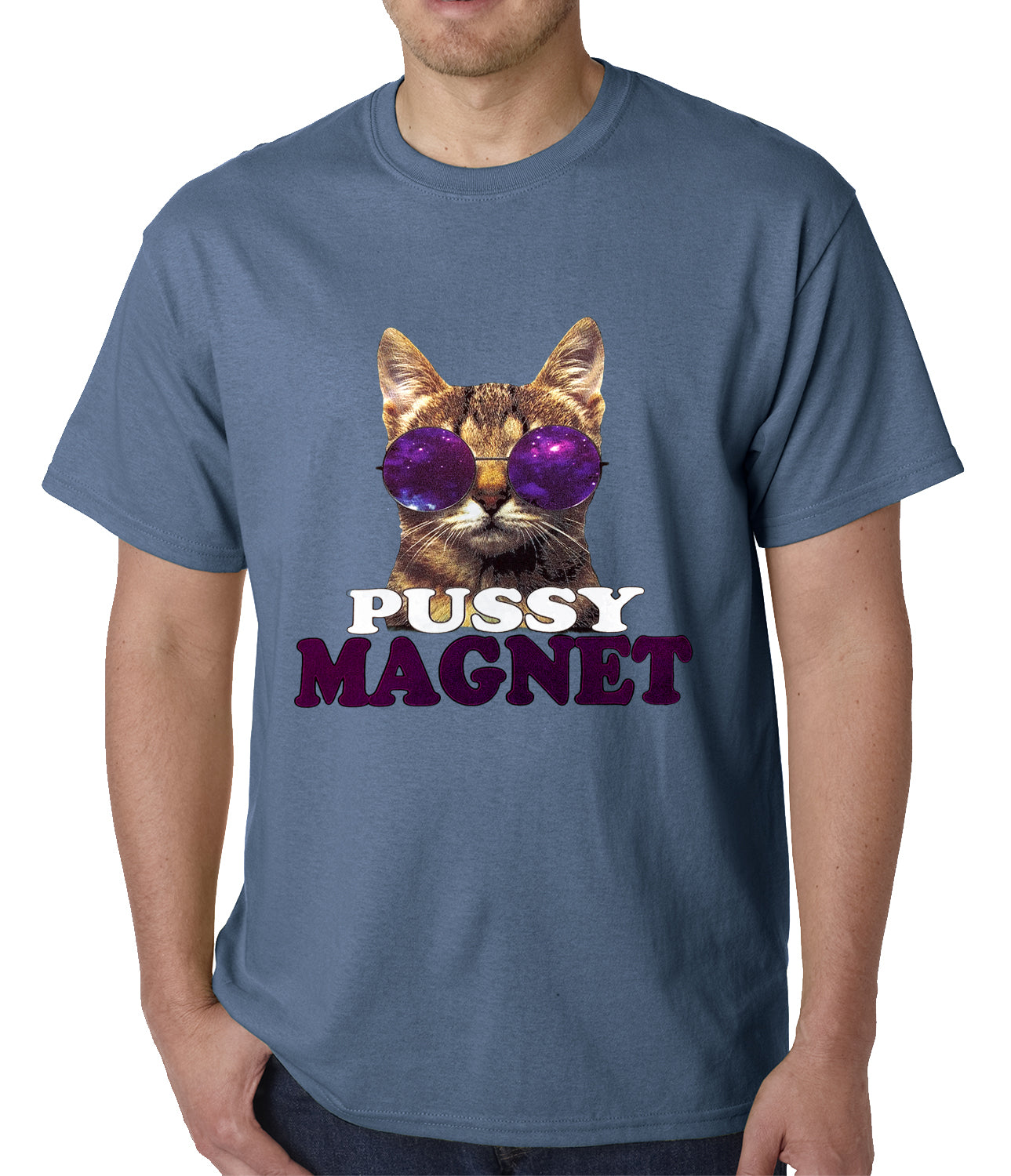 Pussy Magnet Funny Kitten Mens T Shirt Bewild