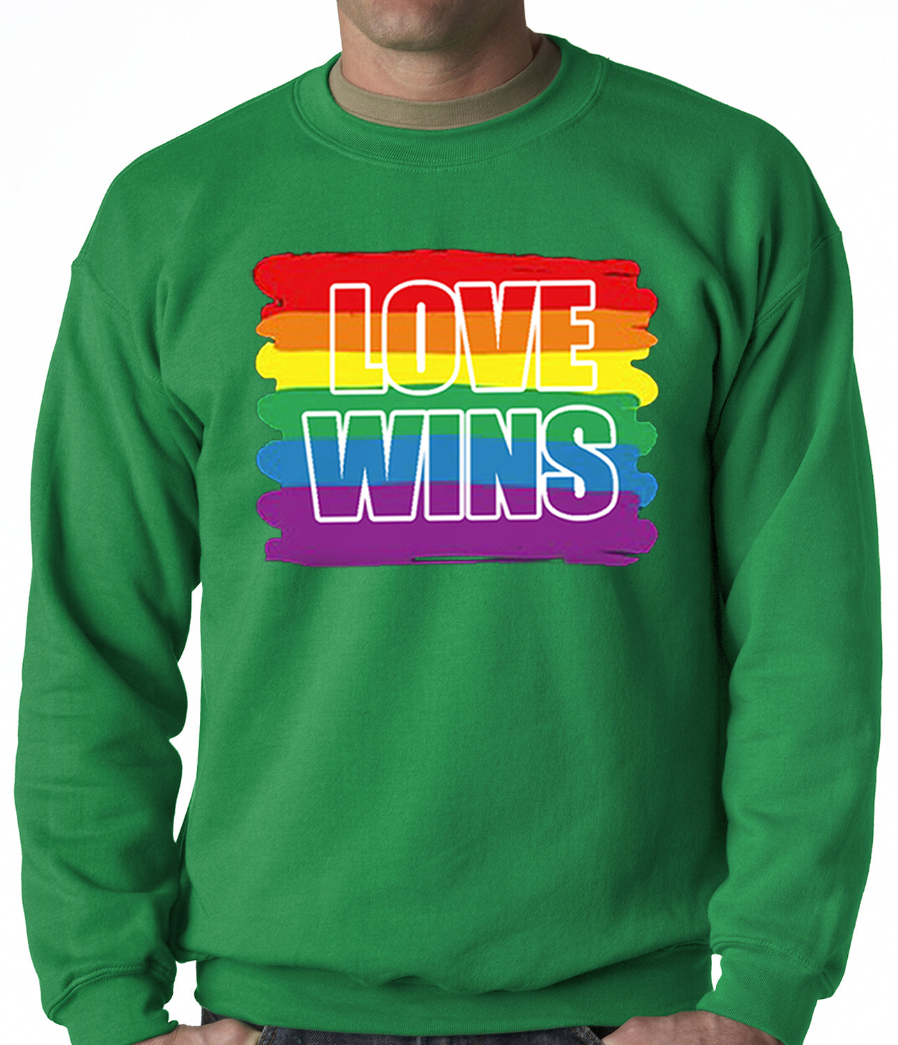 Rainbow Love Wins Gay Marriage Equality Adult Crewneck Bewild