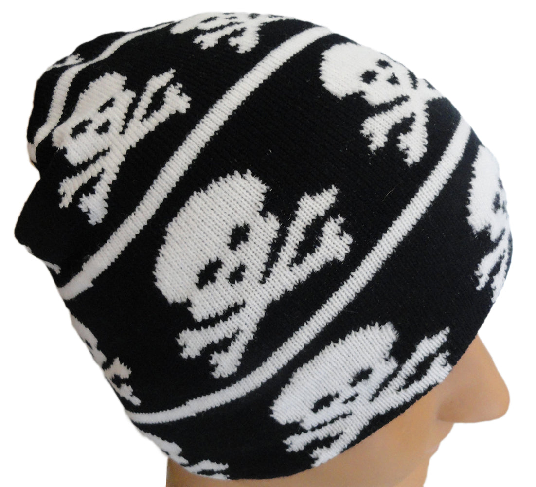 Skull and Crossbones Knit Beanie Bewild