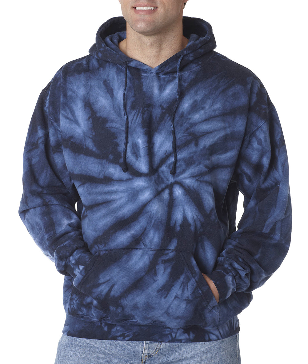 black and blue tie dye hoodie