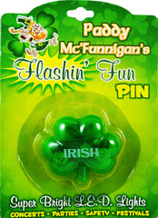 St. Patrick's Day Jumbo Flashing Shamrock Pin