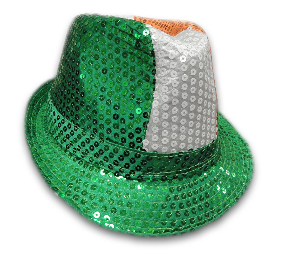 Tri-Color Fedora Hat - Irish Sequin Party Hat – Bewild