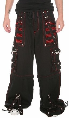 black and red cargo pants