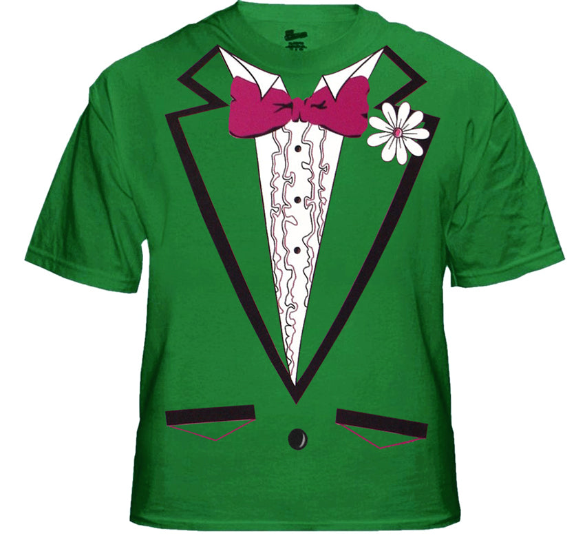 Tuxedo T-Shirts - Mens Irish Green Ruffled Tuxedo T-Shirt – Bewild