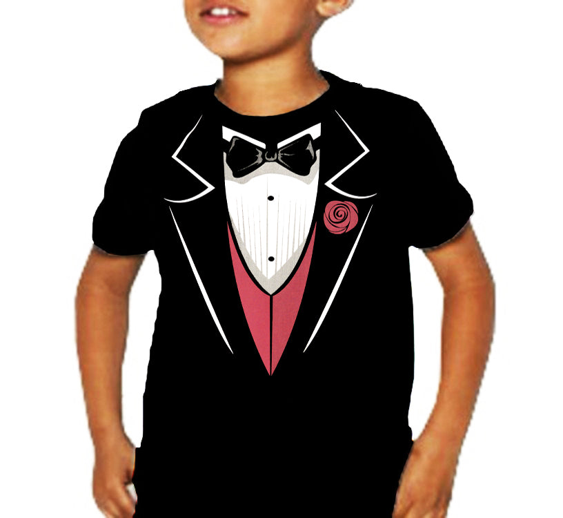Download Tuxedo T-Shirts - Tuxedo With Pink Vest And Flower Kid's T ...
