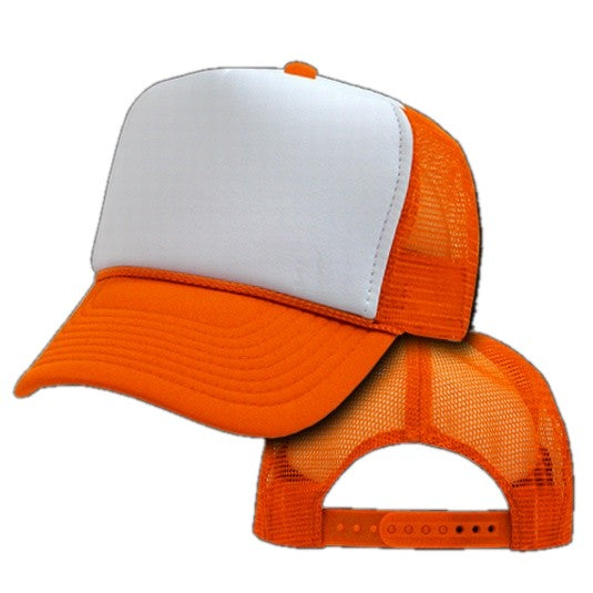 Two Tone Trucker Hats Orange Blank Trucker Cap Bewild