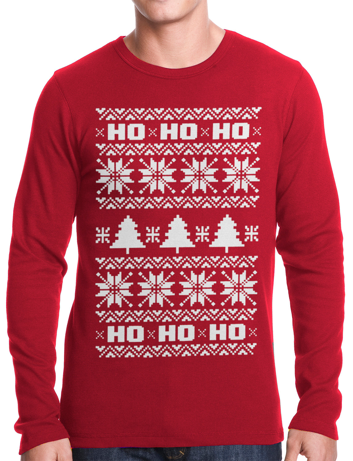 Ugly Christmas Thermal - Snowflake HO HO HO Thermal Shirt – Bewild