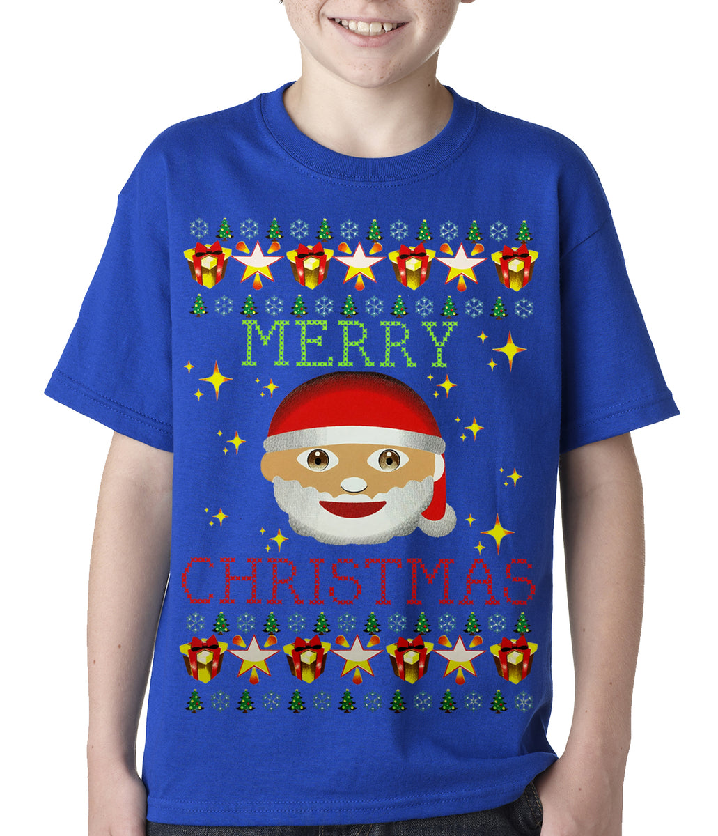 Emoji Santa Ugly Christmas Kids T-shirt | Be Wild