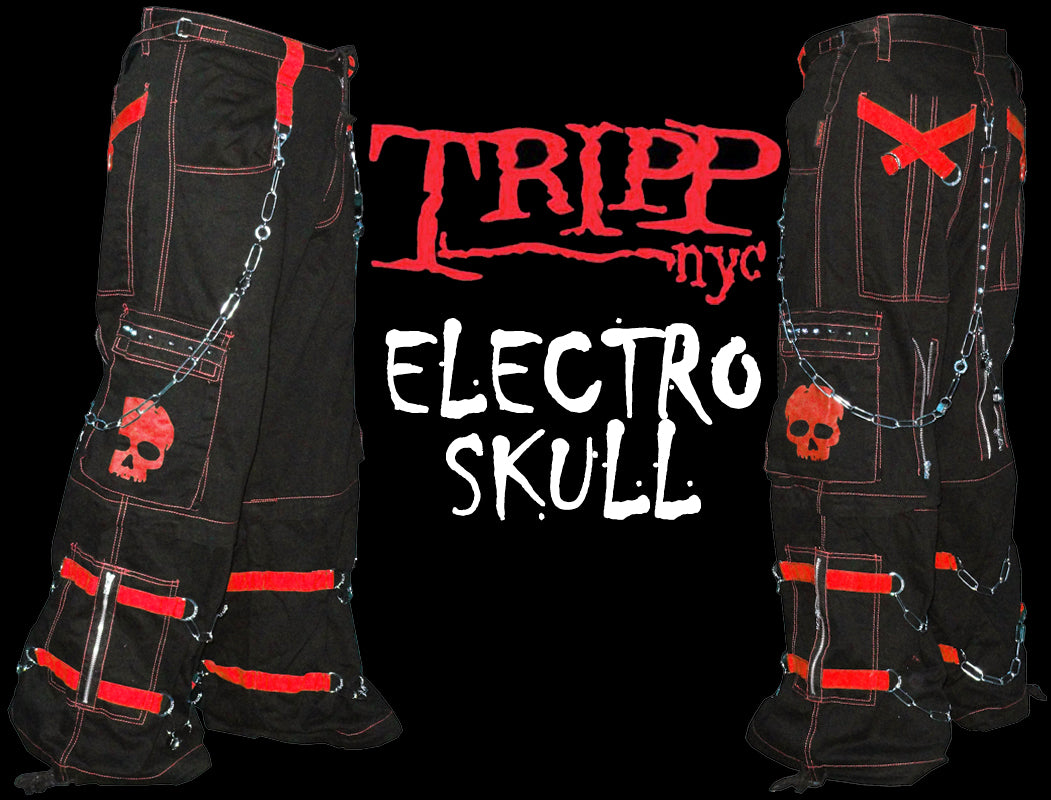 Tripp Darkstreet NYC - Electro Skull Bondage Pants (Black/Red) – Bewild