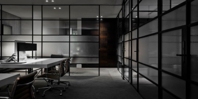 Black Office Work Space