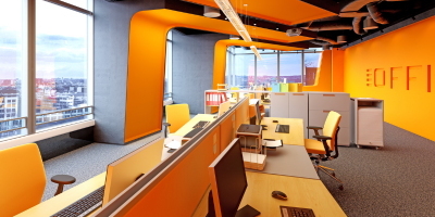 Orange Office Work Space