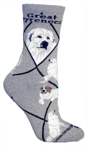 Irish Wolfhound Socks for Men and Women - Gray - Made in USA - Dog Socks