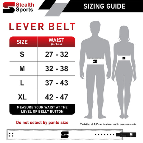 Powerlifting Lever Belt | Size Guide | Stealth Sports