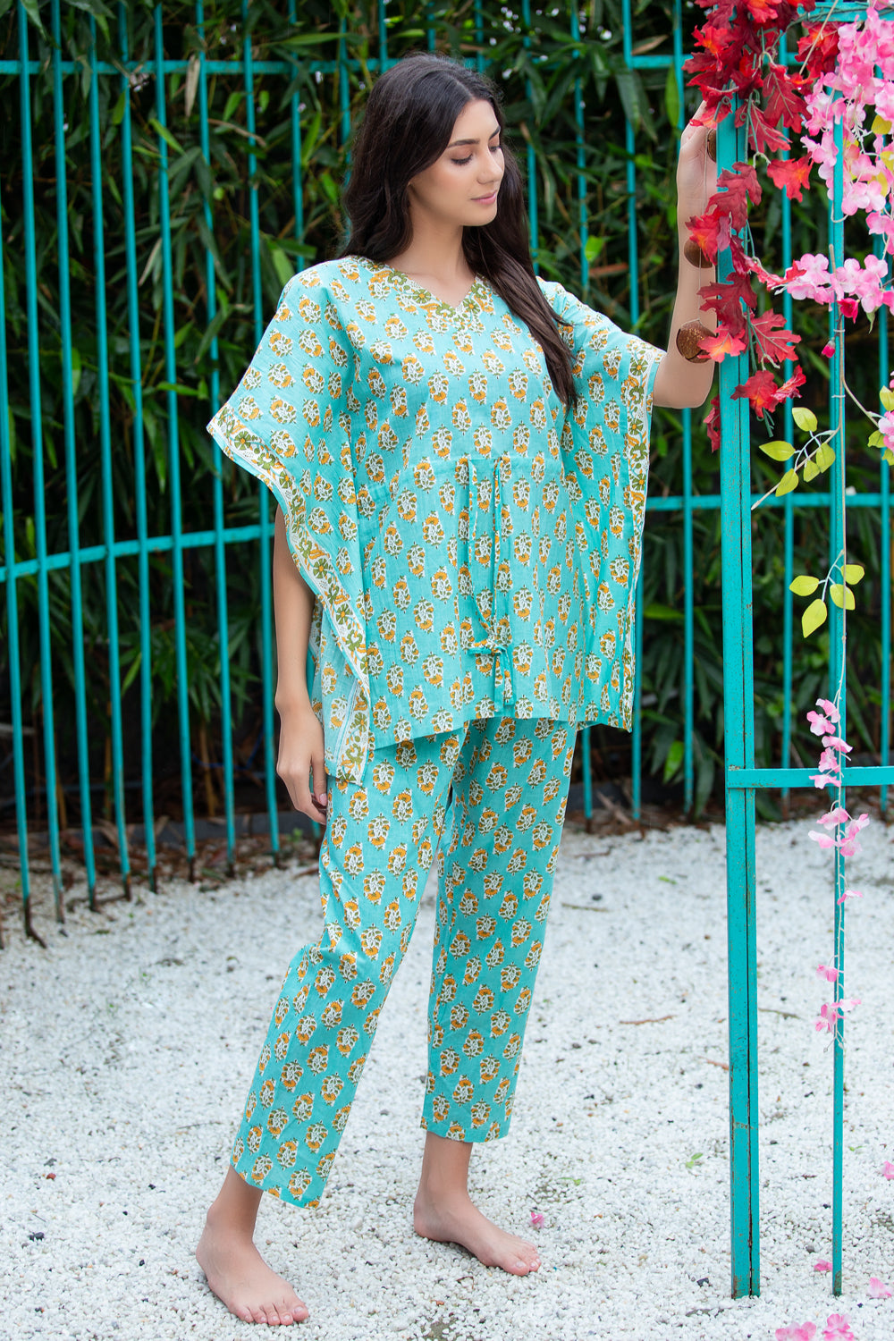 cotton kaftan night suit