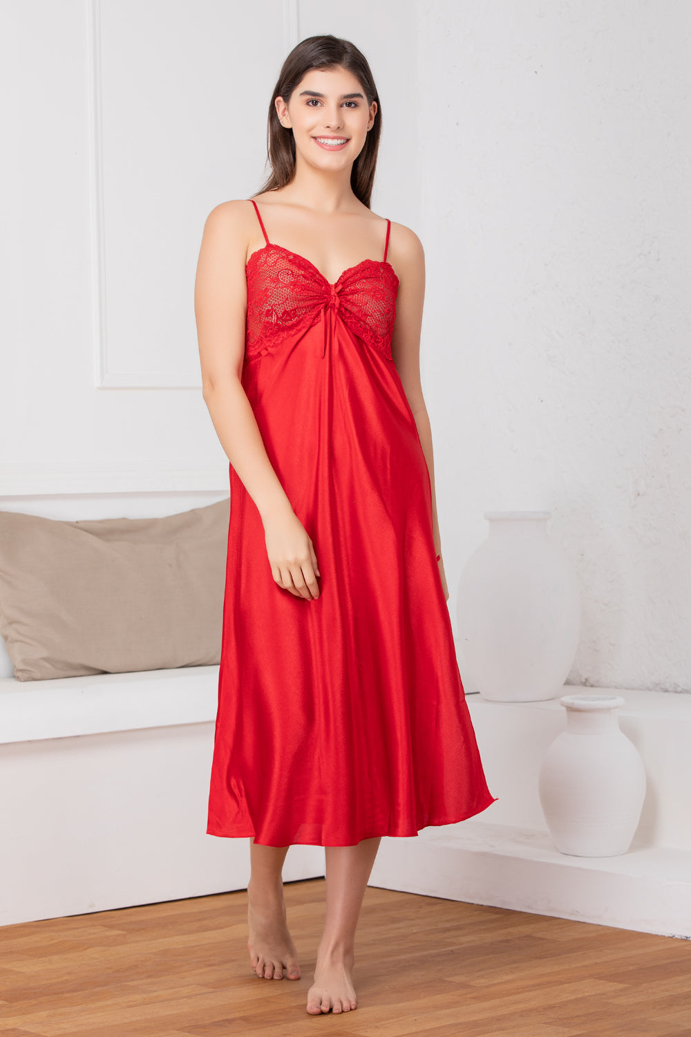 Ladies Plain Satin Nightgown at Rs 150/piece, Indore