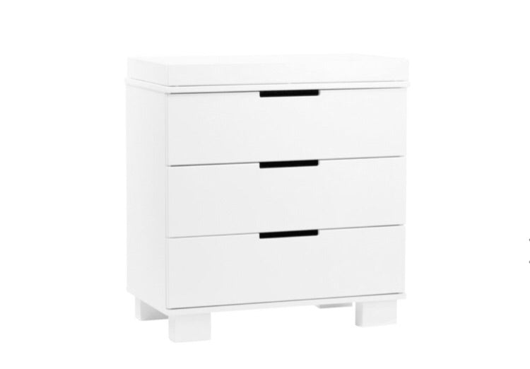 Modo 3 Drawer Dresser With Removable Changing Tray White And