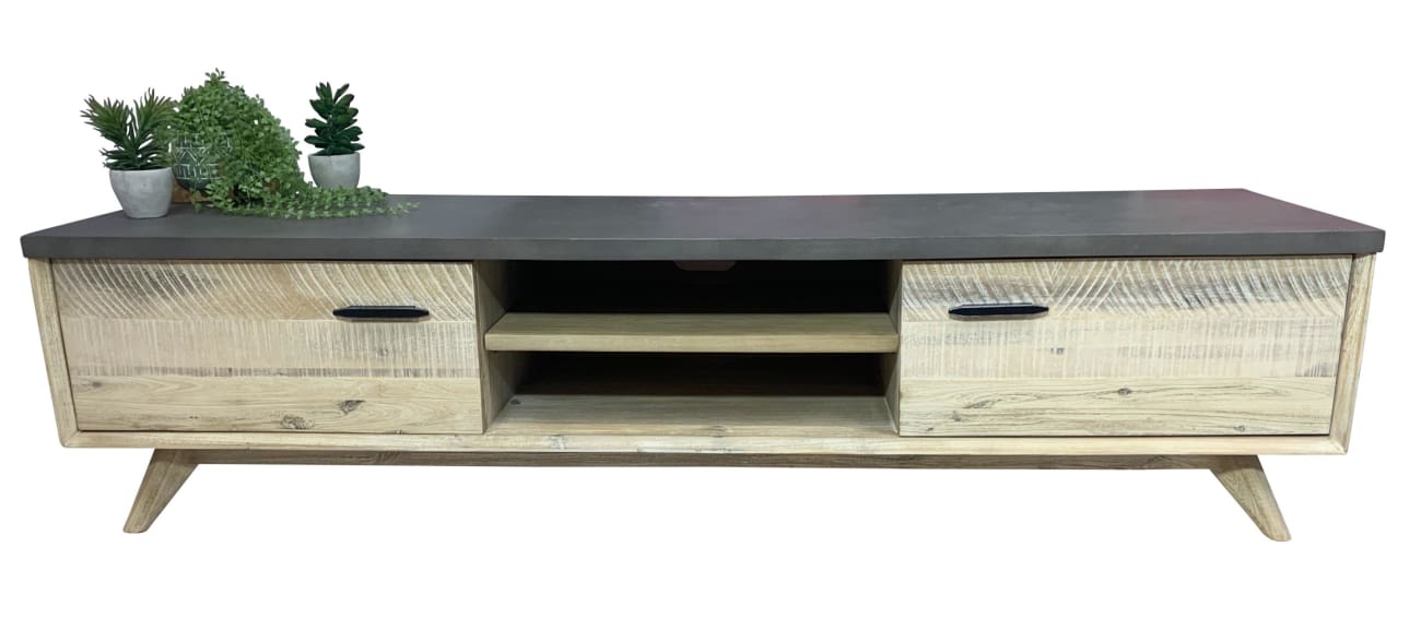 Our Furniture Warehouse Mallee Tv Unit With Terrazzo Stone Top