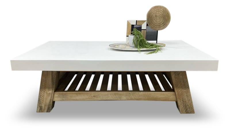 Our Furniture Warehouse - Toledo Concrete and Brushed Acacia Coffee Table
