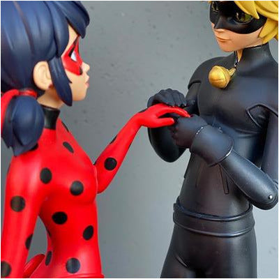 ladybug and cat noir figurines