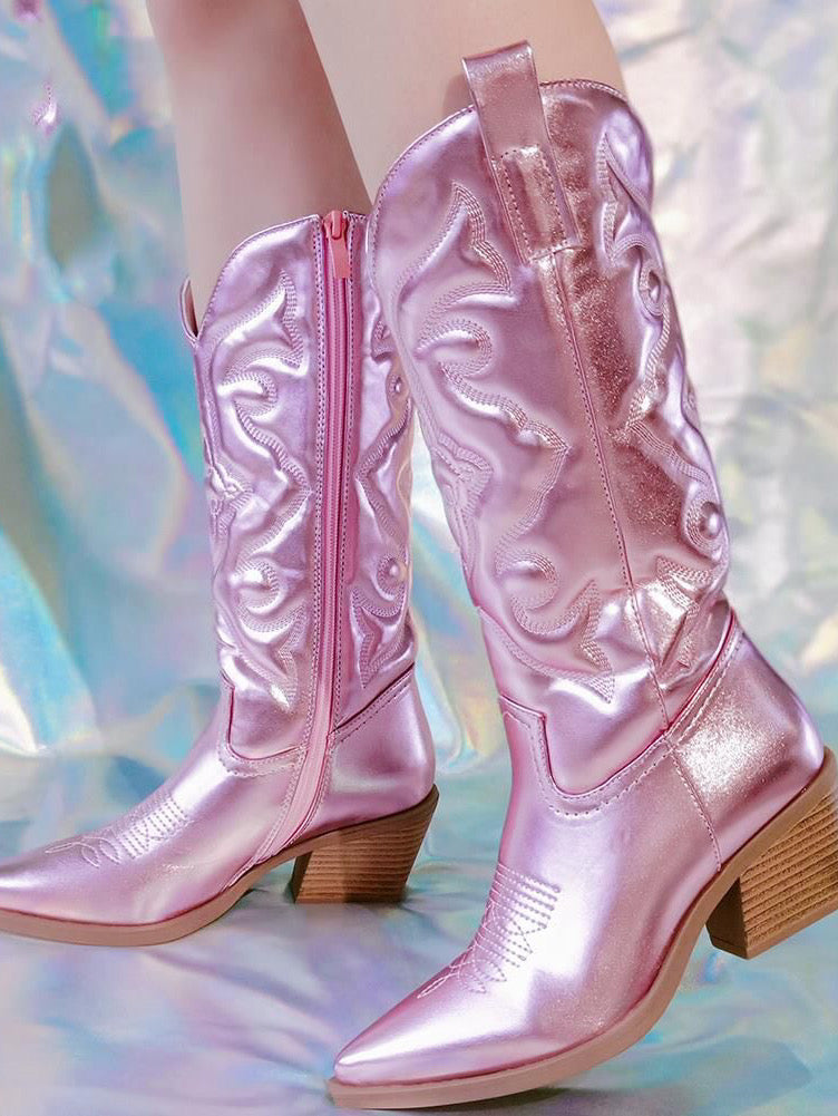 metallic western boots