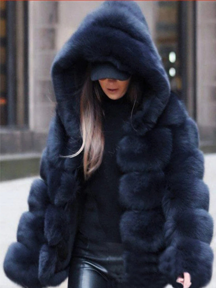 faux fur coat womens with hood