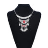 Indian Tribal Bohemian Black Blue Stone Ethnic Coin tassel necklace